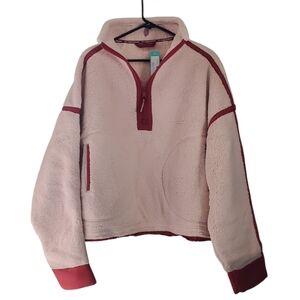 FP Movement Mountain High Fleece Half Zip Pullover Plush Active Lounge Boxy